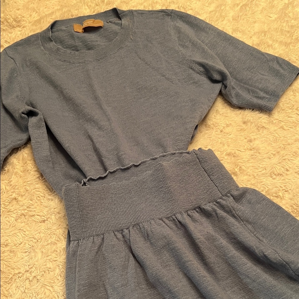 Free People Set Sky Blue Knit Top and Pants Set - Picture 5 of 5